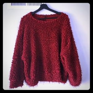 NWOT Zara Magenta Popcorn Sweater Size S